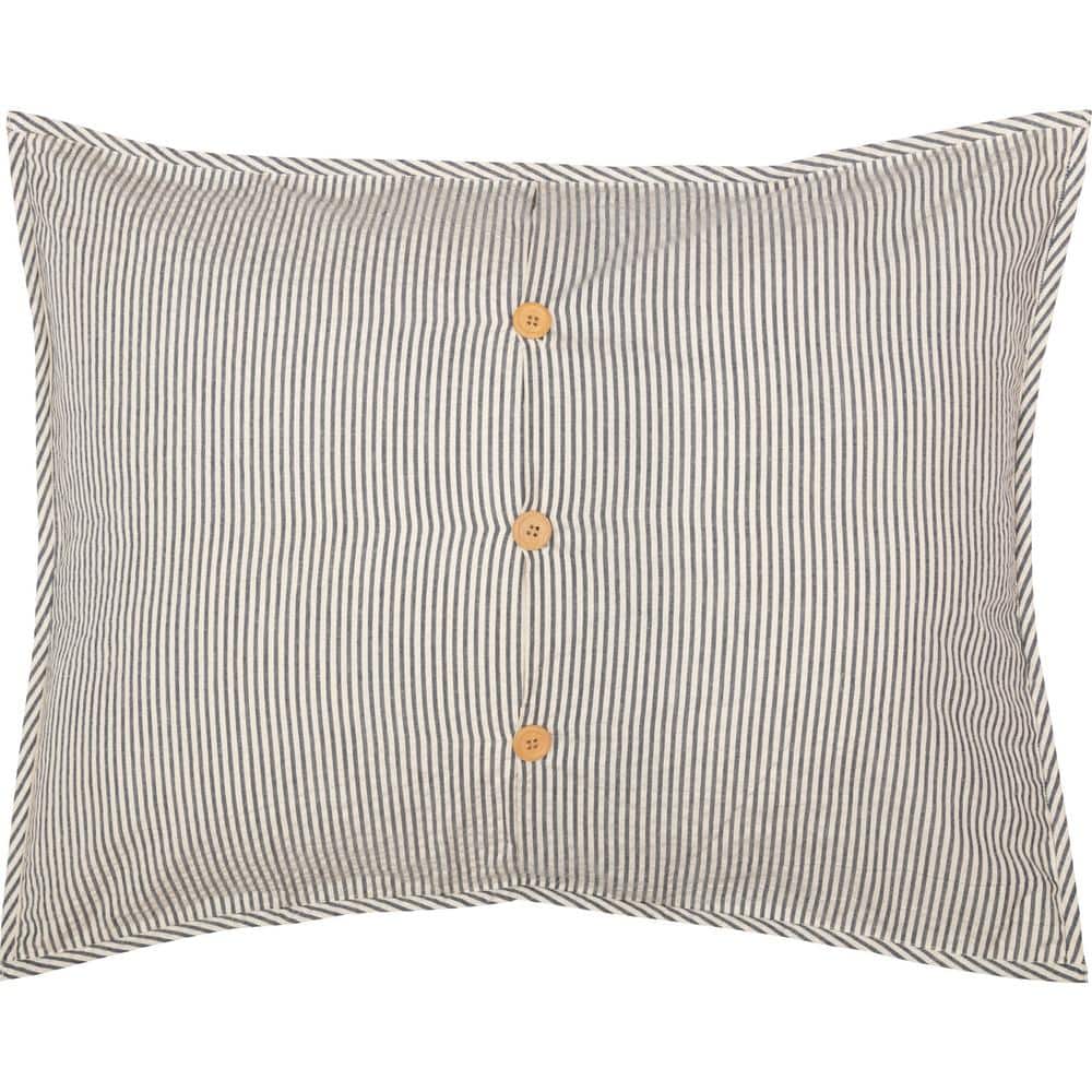 Hatteras Seersucker Blue and White Striped Cotton Standard Sham