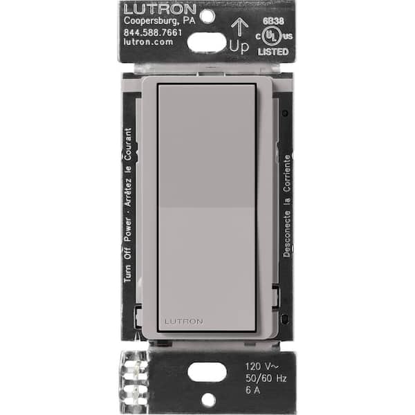 Lutron Claro Smart Accessory Switch, only for use with Diva Smart Dimmer Switch/Claro Smart Switch, Gray (DVRF-AS-GR)