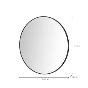 Medium Round Black Classic Accent Mirror (24 in. Diameter)