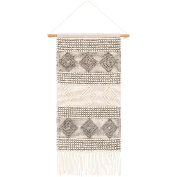 Livabliss Ishani 22 in. x 44 in. White Wall Hanging