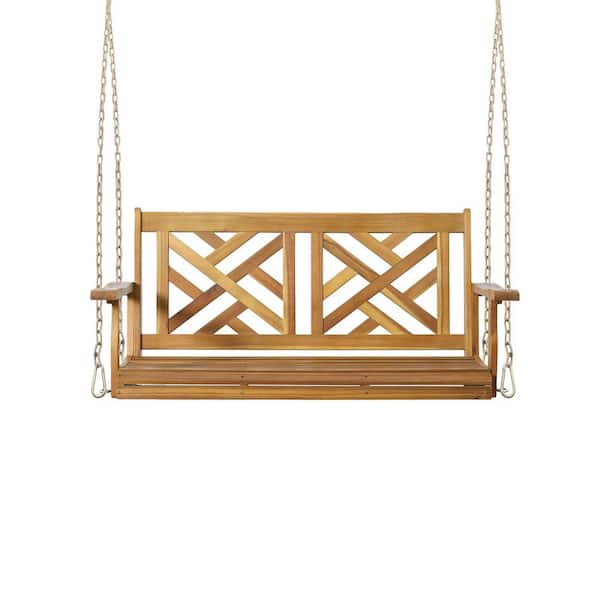 ITOPFOX 48.25 in. Wooden Porch Swing with 8 Feet Chains