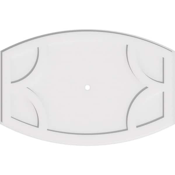Ekena Millwork 36 in. W x 24 in. H x 1 in. ID x 1 in. P Kailey Architectural Grade PVC Contemporary Ceiling Medallion