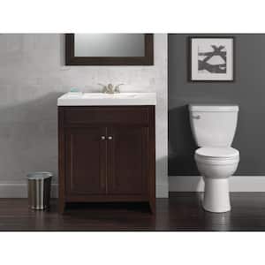 Foundations 2-piece 1.28 GPF Single Flush Elongated Front Toilet in White Seat Included (3-Pack)