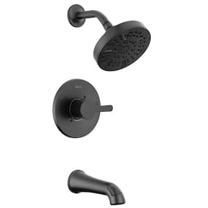 Greydon Single-Handle 5-Spray Tub and Shower Faucet in Matte Black (Valve Included)