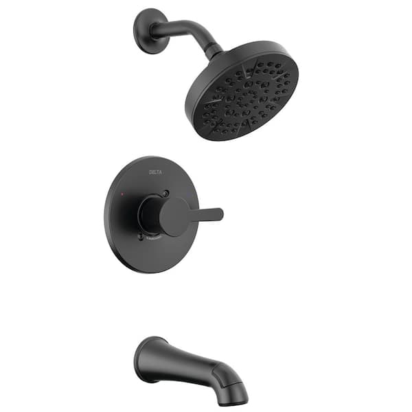 Delta Greydon Single-Handle 5-Spray Tub and Shower Faucet in Matte Black (Valve Included)