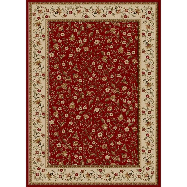 Unbranded Como Red 3 ft. x 5 ft. Traditional Floral Area Rug