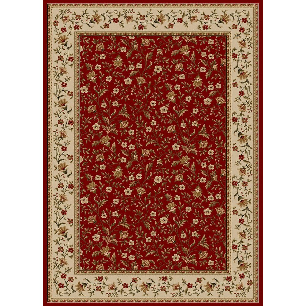 Como Red 8 ft. x 11 ft. Traditional Floral Area Rug