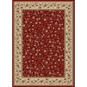 Como Red 8 ft. x 11 ft. Traditional Floral Area Rug