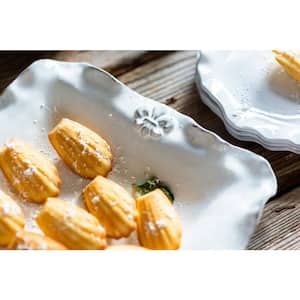 Fleur De Lis White Ceramic Platter