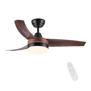 AeroGlow 42 in. Indoor Brown Ceiling Fan with LED Light Bulbs and Remote Control