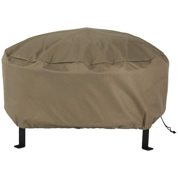 Sunnydaze 48 in. Khaki Durable Weather-Resistant Round Fire Pit Cover