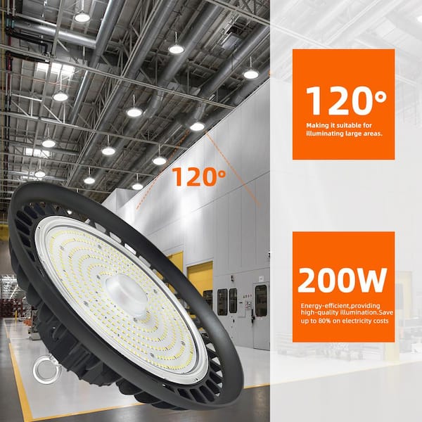 WYZM 12 in. 600-Watt Equivalent Integrated LED UFO Black WYZM 12 in. 600-Watt Equivalent Integrated LED UFO Black