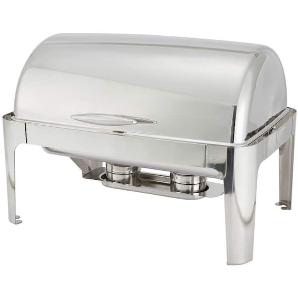 Madison 8 qt. Stainless Steel Heavyweight Full-size Chafing Dishes with Roll-top