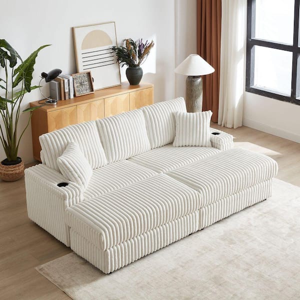 Z-joyee 62.6 in. Square Arm Velvet Mid-Century Modern Straight