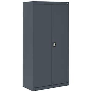 Elite 36 in. W x 72 in. H x 24 in. D Steel Combination Adjustable Shelves Freestanding Cabinet in Charcoal