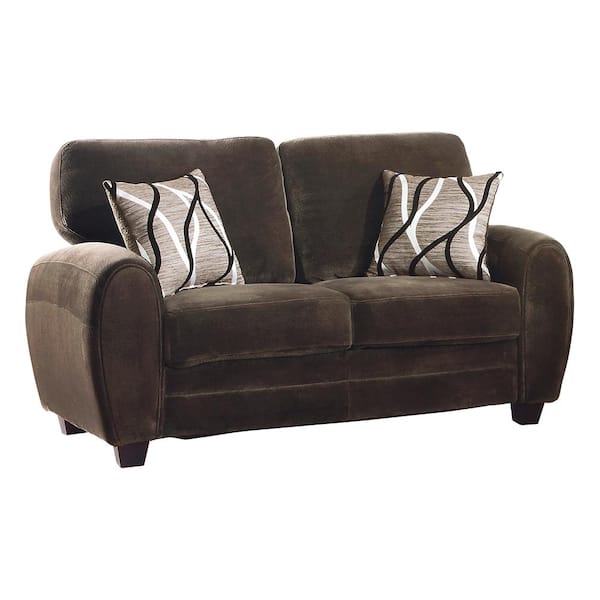 Lazzara Viggo 61.5 in. W Chocolate Microfiber Loveseat