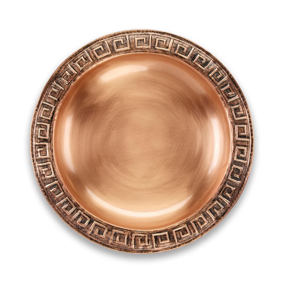 Greek-Inspired Copper Birdbath with Garden Pole, 16"