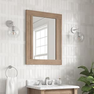 Aberdeen 28 in. W x 40 in. H Rectangular Framed Wall Mount Bathroom Vanity Mirror in Antique Oak