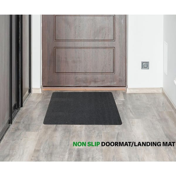 Gray Mat 24 in. x 30 in. UV Polyester Stair Tread Cover (1-Piece)