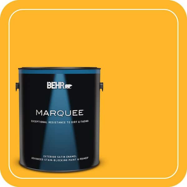 BEHR MARQUEE 1 gal. #P260-7 Extreme Yellow Satin Enamel Exterior Paint & Primer