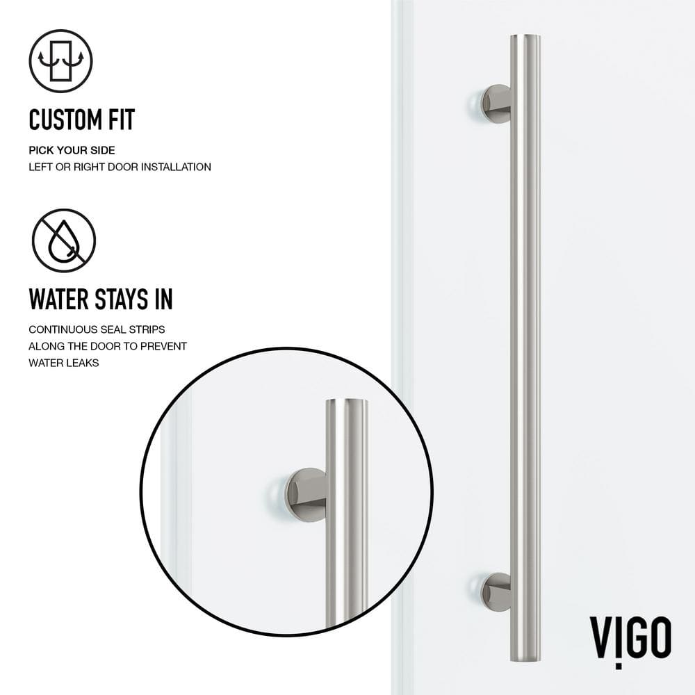 Elan 60-Inch Frameless Frosted Glass Sliding Shower Door