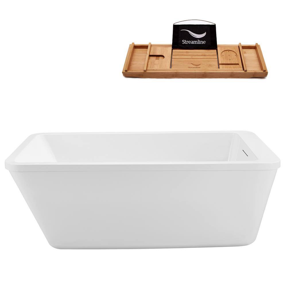 59 in. x 29.5 in. Acrylic Freestanding Soaking Bathtub in Glossy White With Polished Gold price history on PriceWatchPro