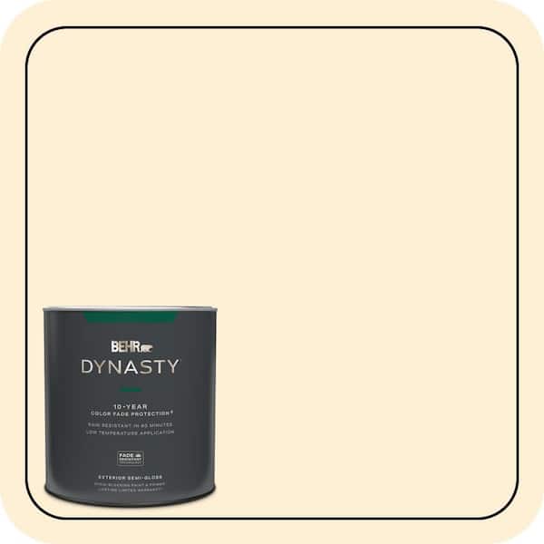 BEHR DYNASTY 1 qt. #310A-1 Ivory Invitation Semi-Gloss Exterior Stain-Blocking Paint & Primer