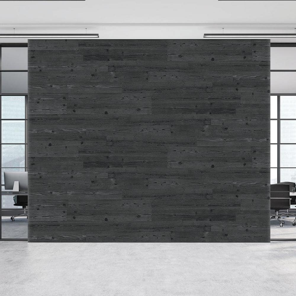 Ebony Rustic Pine Wood Plank Self-Adhesive Set of 10