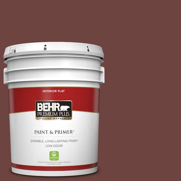 BEHR PREMIUM PLUS 5 gal. #ECC-31-3 Autumn Leaves Flat Low Odor Interior Paint & Primer