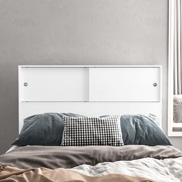 Polifurniture Victoria White Full-Size Storage Headboard