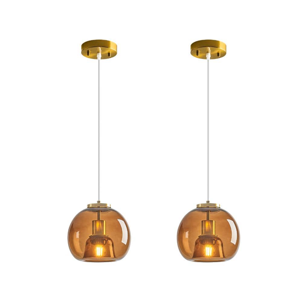 60w 2 Packs Coffee Glass Pendant Lights withGlobe Shade for Kitchen Island Bedroom Dining Room price history on PriceWatchPro
