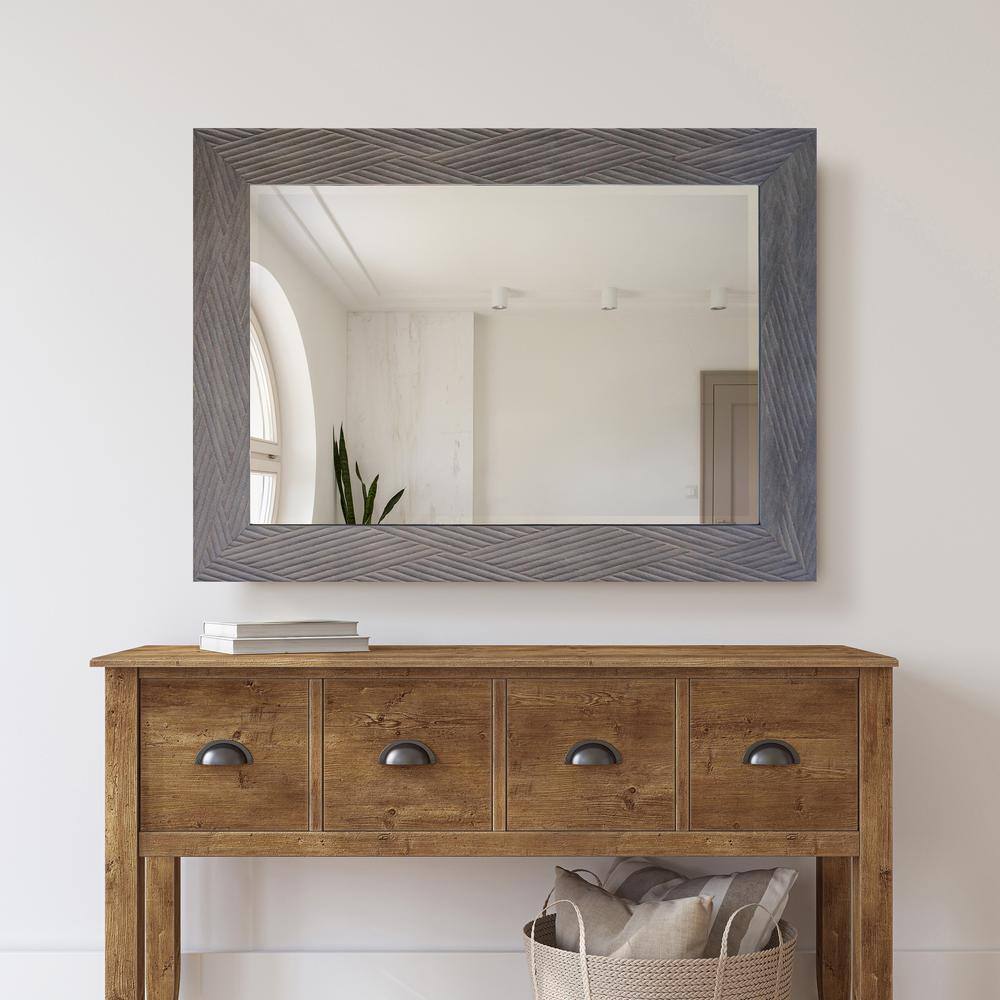 Bryson 43" x 31" Dark Bronze Wood Framed Wall Mirror