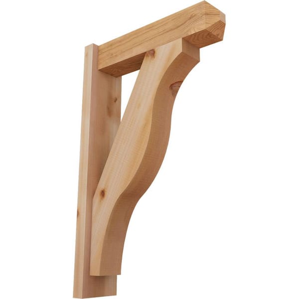 Ekena Millwork 6 in. x 32 in. x 20 in. Western Red Cedar Fuston Craftsman Smooth Outlooker