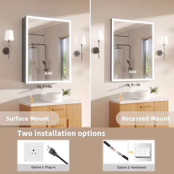 FAMYYT 24 in. W x 30 in. H Rectangular LED Dynamic Flow Lighting
