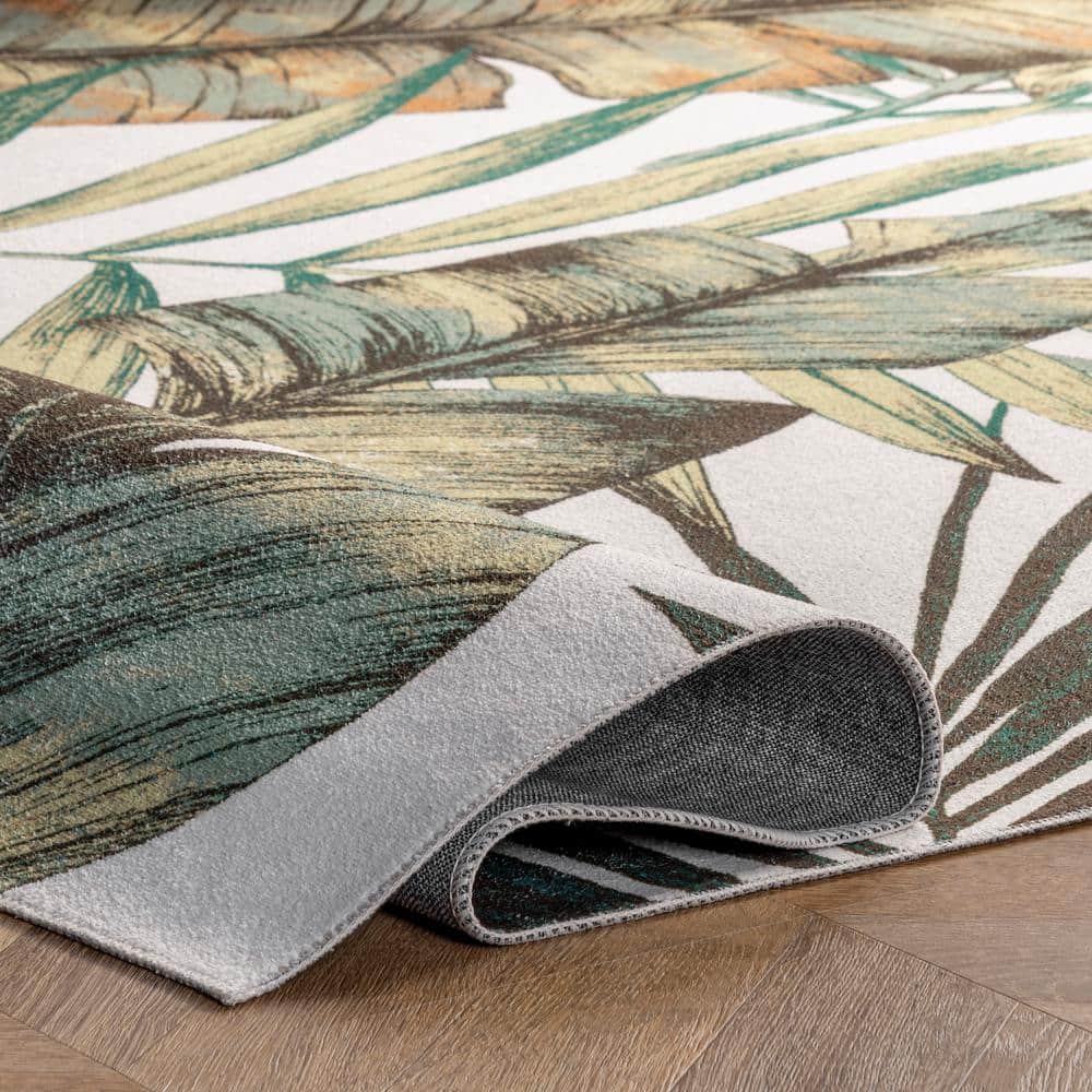 Eco-Friendly Olive Leaf 6' x 9' Synthetic Reversible Area Rug