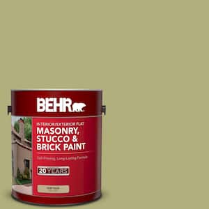 1 gal. #M340-5 Fresh Artichoke Flat Interior/Exterior Masonry, Stucco and Brick Paint