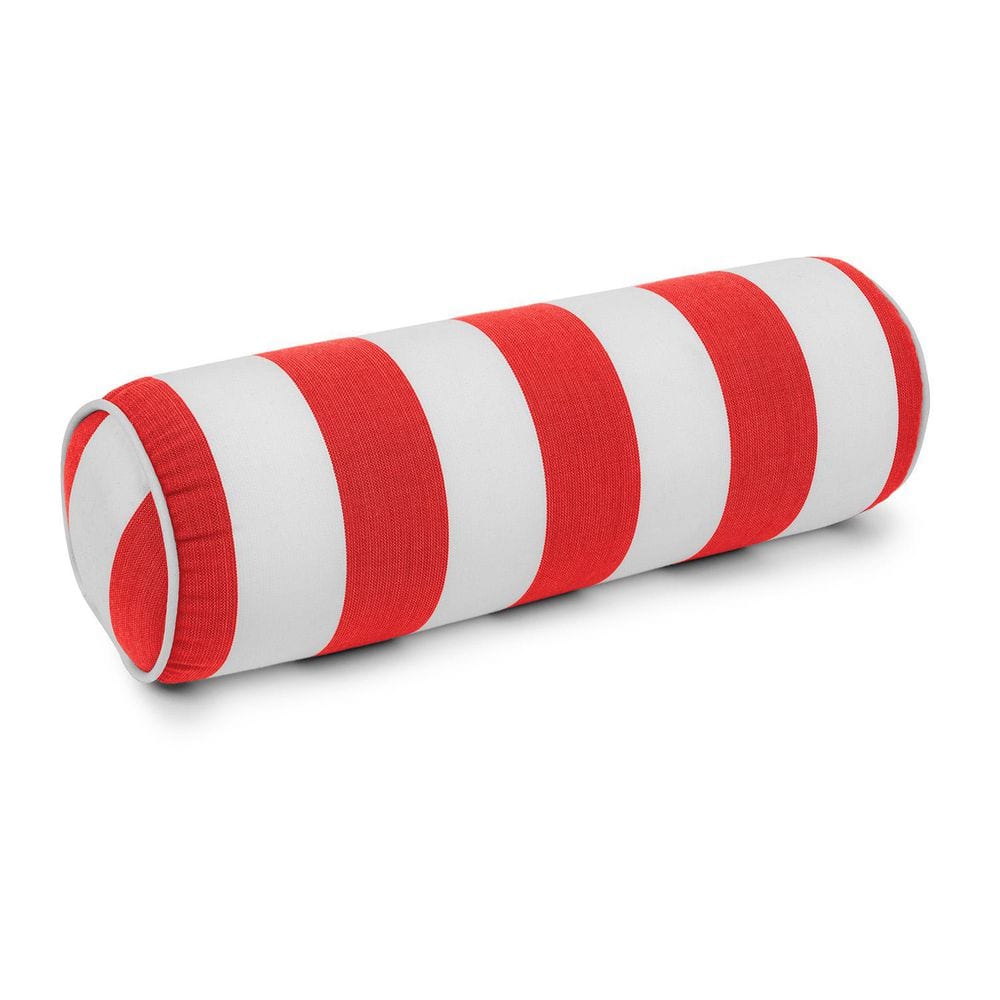 Cabana Stripe Red/White Outdoor Neckroll Bolster Pillow Set of 2 Zippered and Corded 6 in. x 18 in. price history on PriceWatchPro