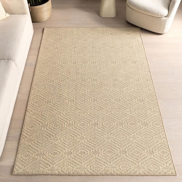 Corabelle Farmhouse Geometric Area Natural 5 ft. x 8 ft. Indoor Area Rug