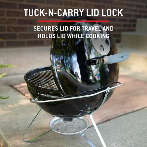 Weber Smokey Joe 14 in. Portable Charcoal Grill in Black with Tuck