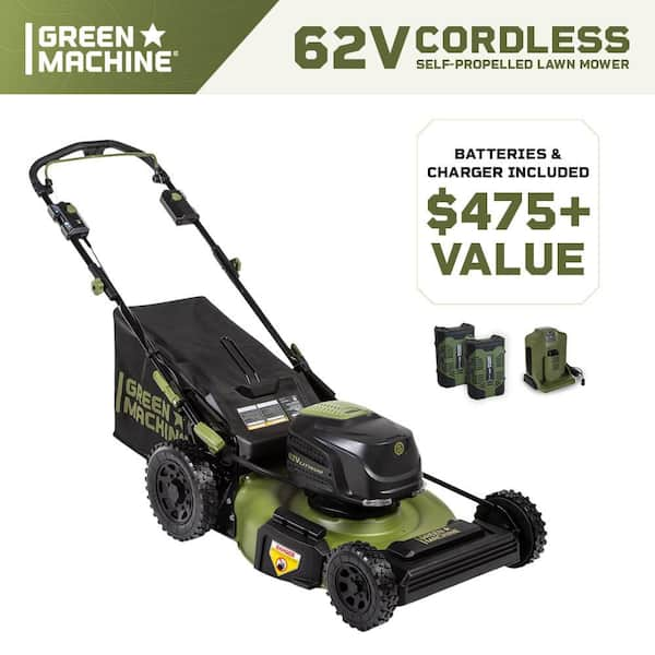 62V Brushless 22 in. Electric Cordless Battery Self- Propelled Lawn Mower with 2 4.0 Ah Batteries and Charger