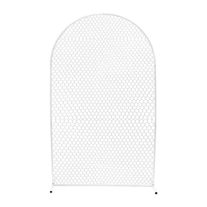 78.74 in. x 47.24 in. White Metal Backdrop Arch Arbor with Mesh