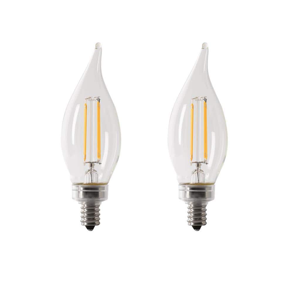 40-Watt Equivalent BA10 E12 Candelabra Dimmable Filament CEC Clear Glass Ch