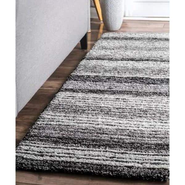 Drey Ombre Shag Gray Multi 3 ft. x 10 ft. Runner Rug