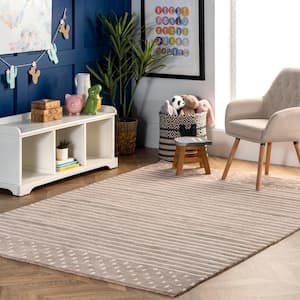 Marlowe Stripes Beige Doormat 3 ft. x 5 ft. Indoor Area Rug