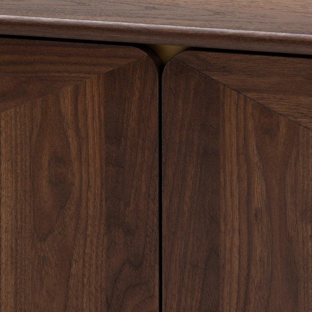 Walnut Brown Rectangular Wood Coffee Table with Storage