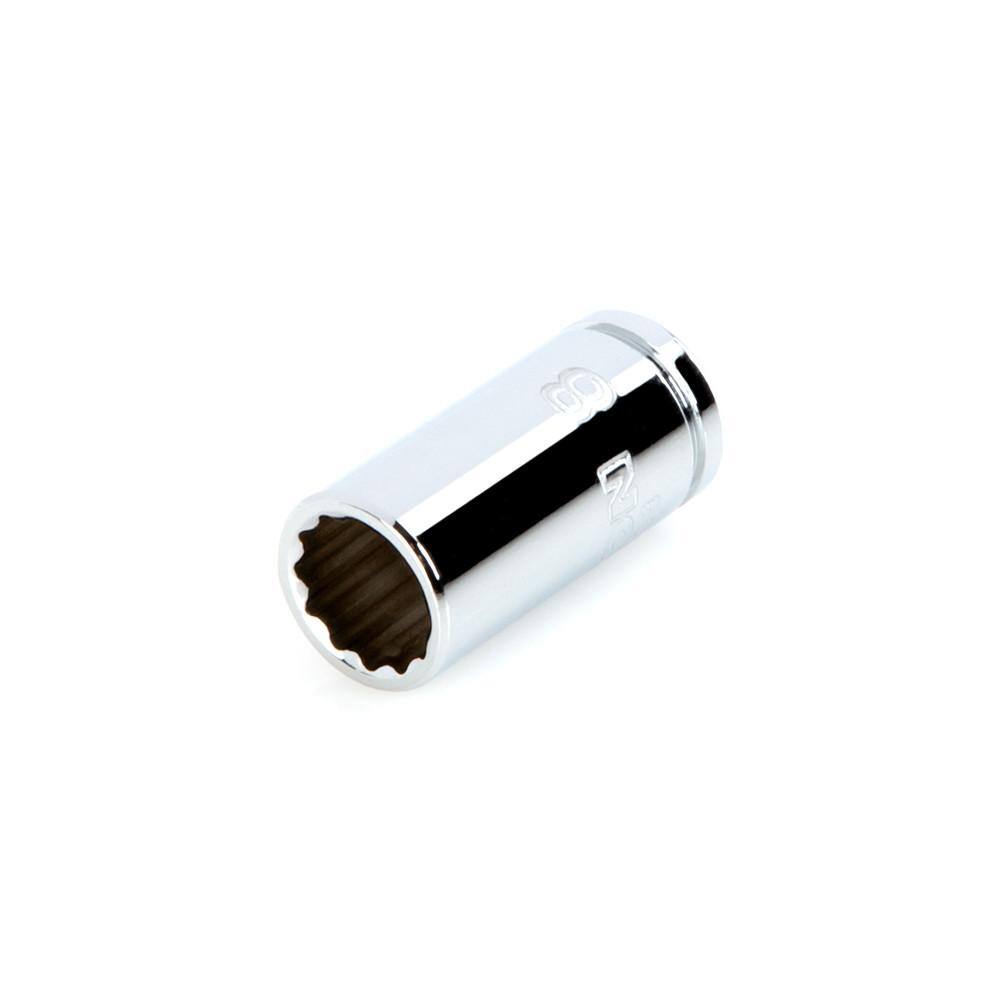 Genius Tools 1/4 Inch Drive 8mm Deep Hand Socket - 12 Point (Model 235208)