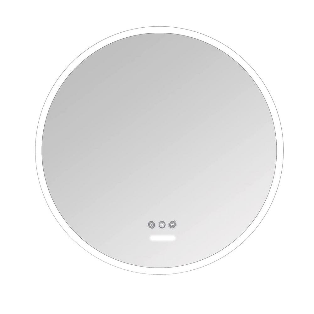 24 in. H x 24 in. W Silver Round Acrylic Light Frame Anti Fog Bathroom Mirr