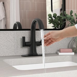 Setra Single Hole 2-Handle Monoblock Bathroom Faucet in Matte Black