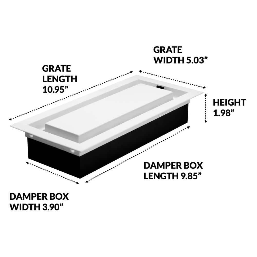 4 in. x 10 in. Paintable Plastic Wall Register in Textured White
