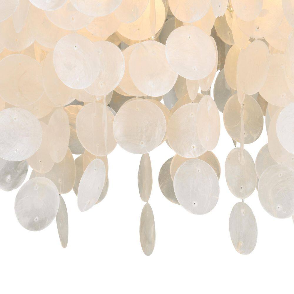 Elsa Satin Nickel 24" Capiz Shell Flush Mount Ceiling Light